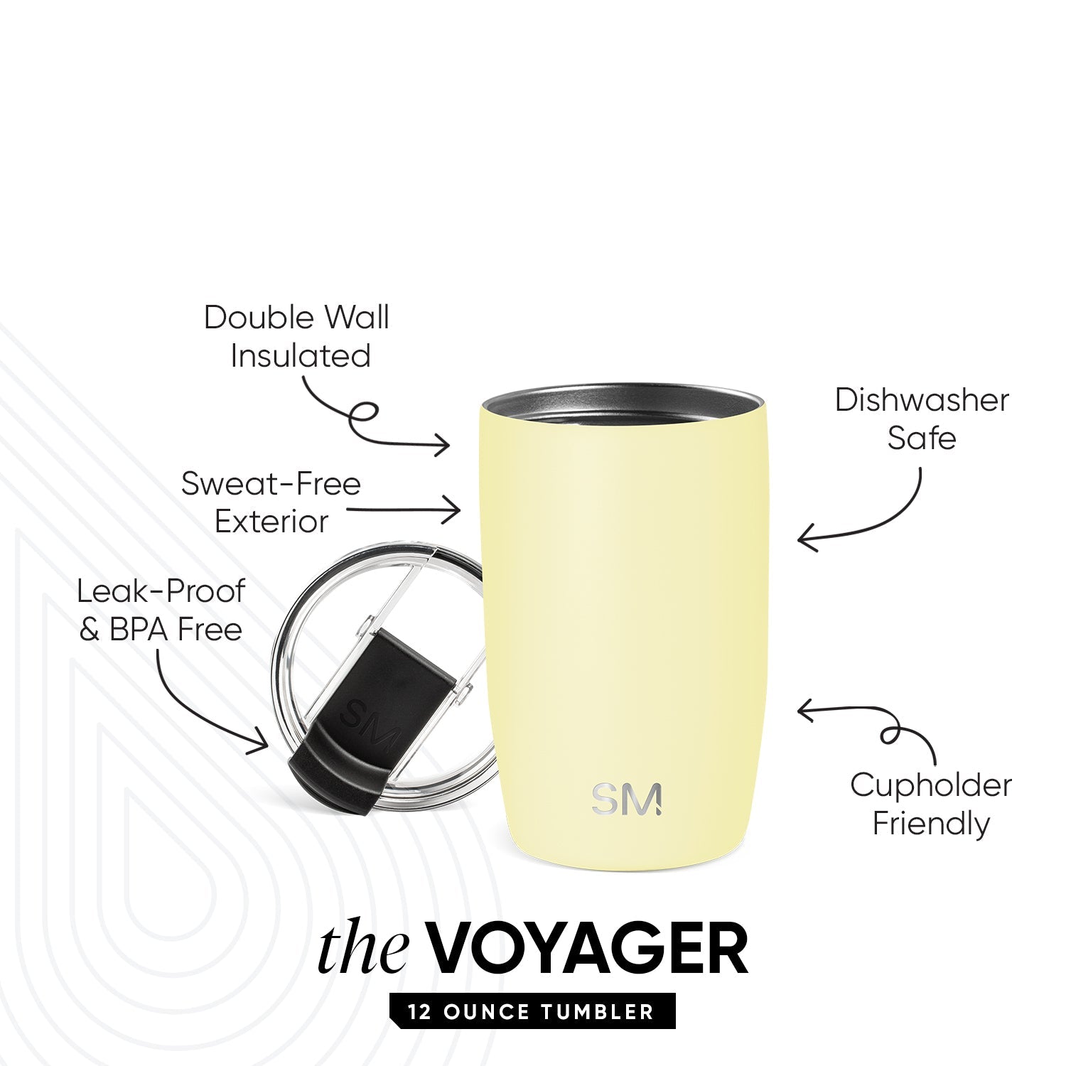 Voyager Tumbler with Clear Flip Lid & Straw