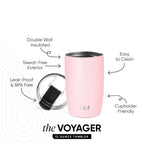 Voyager Tumbler with Clear Flip Lid & Straw