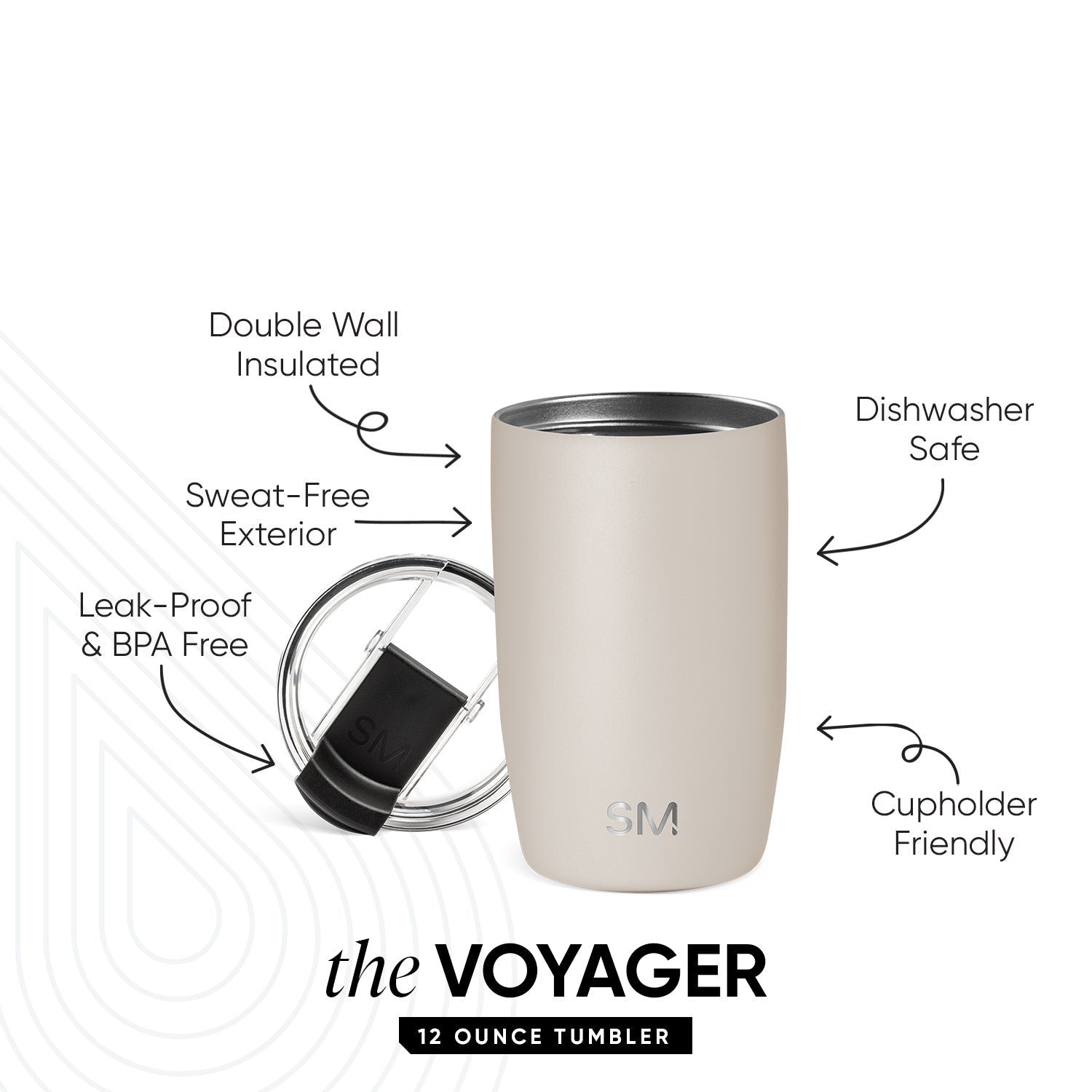 Voyager Tumbler with Clear Flip Lid & Straw