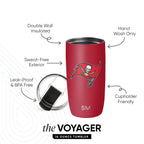 NFL Voyager Tumbler with Clear Flip Lid & Straw