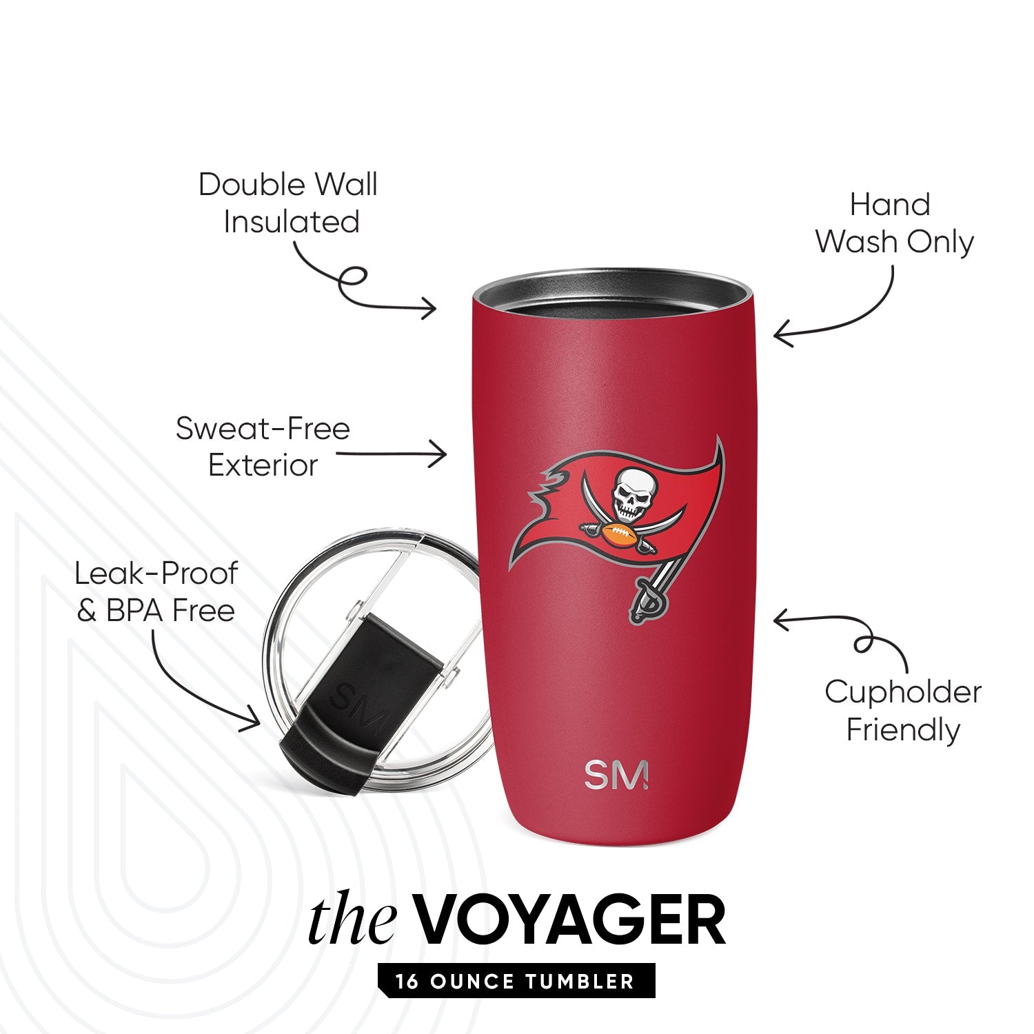 NFL Voyager Tumbler with Clear Flip Lid & Straw