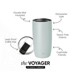 Voyager Tumbler with Clear Flip Lid & Straw