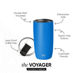 Voyager Tumbler with Clear Flip Lid & Straw