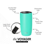 Voyager Tumbler with Clear Flip Lid & Straw