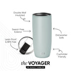 Voyager Tumbler with Clear Flip Lid & Straw