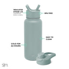 Summit Water Bottle with Straw Lid and Chug Lid