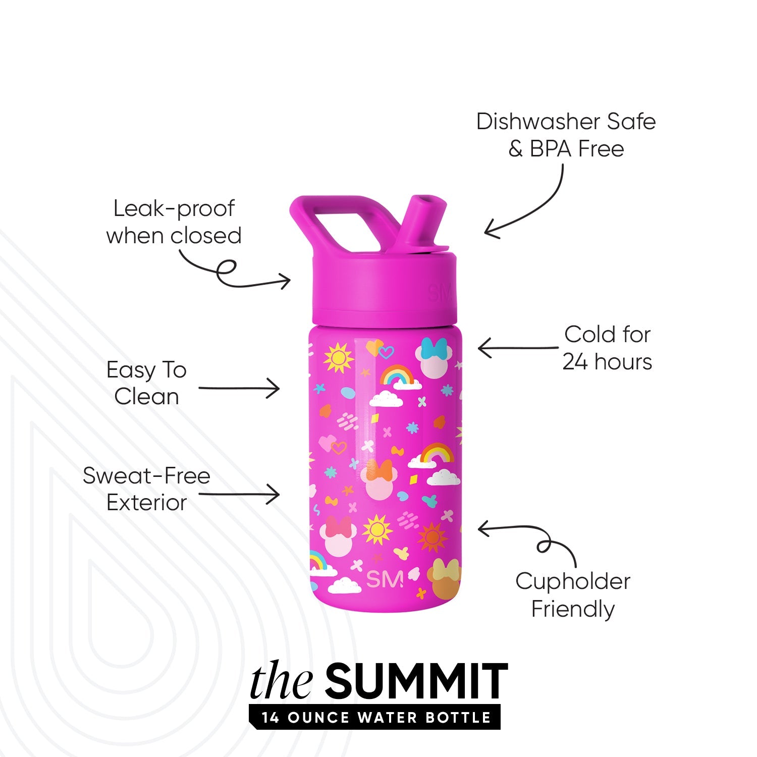 Summit Kids Water Bottle with Straw Lid