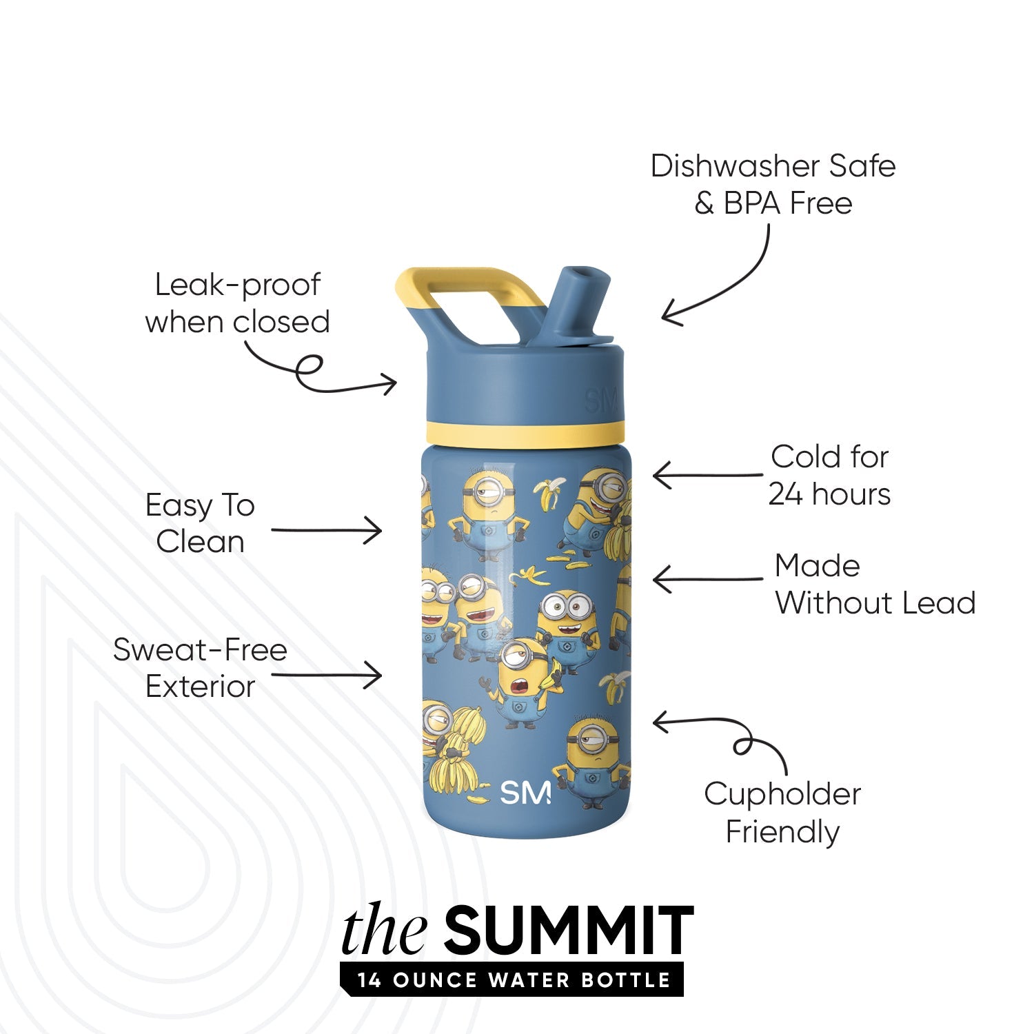 Summit Kids Water Bottle with Straw Lid