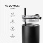 Voyager Tumbler with Clear Flip Lid & Straw